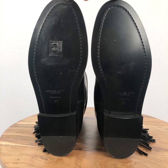 New Michael Kors Collection Ingrid Fringe Leather Moto Western Rock & Roll Boots - Picture 11 of 15